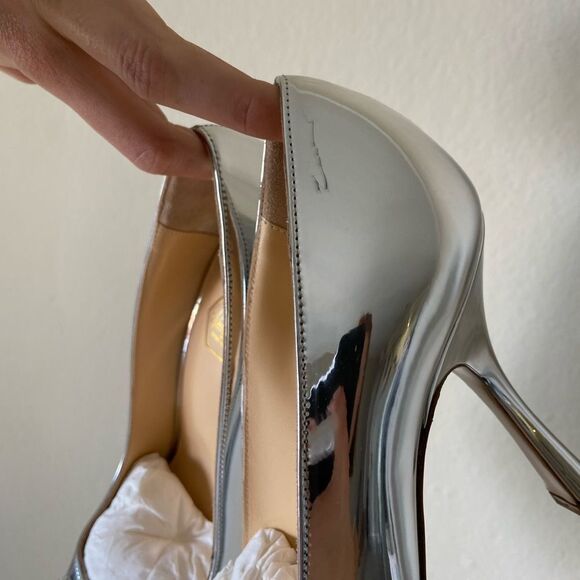 Nalebe Lirum By Amina Means Mirror Silver Pumps Crystals Size 7 - Picture 10 of 15